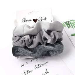 image-3/5/Pcs Silk Scrunchies Print Leopard Scrunchie Set Elastic Hair Bands Solid Color Fashion Headwear Women Hair Accessories Gift