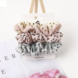 image-3/5/Pcs Silk Scrunchies Print Leopard Scrunchie Set Elastic Hair Bands Solid Color Fashion Headwear Women Hair Accessories Gift
