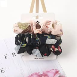image-3/5/Pcs Silk Scrunchies Print Leopard Scrunchie Set Elastic Hair Bands Solid Color Fashion Headwear Women Hair Accessories Gift