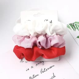image-3/5/Pcs Silk Scrunchies Print Leopard Scrunchie Set Elastic Hair Bands Solid Color Fashion Headwear Women Hair Accessories Gift