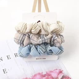 image-3/5/Pcs Silk Scrunchies Print Leopard Scrunchie Set Elastic Hair Bands Solid Color Fashion Headwear Women Hair Accessories Gift