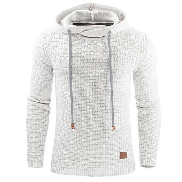 image-Men's Jacquard Sweater Long-sleeved Hoodie Warm Color Hooded Sweatshirt Jacket