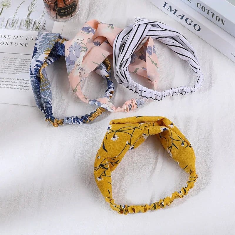 image-4Pcs Headbands for Women Twist Knotted Boho Stretchy Hair Bands for Girls Cross Turban Hairband Women Hair Accessories Headwear