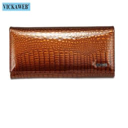image-Free Gift Genuine Leather Women's Wallets Long Ladies Double Zipper Wallet Clutch Money Bag Design Purse Fashion Purses VK-AE501