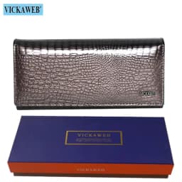 image-Free Gift Genuine Leather Women's Wallets Long Ladies Double Zipper Wallet Clutch Money Bag Design Purse Fashion Purses VK-AE501