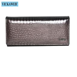 image-Free Gift Genuine Leather Women's Wallets Long Ladies Double Zipper Wallet Clutch Money Bag Design Purse Fashion Purses VK-AE501