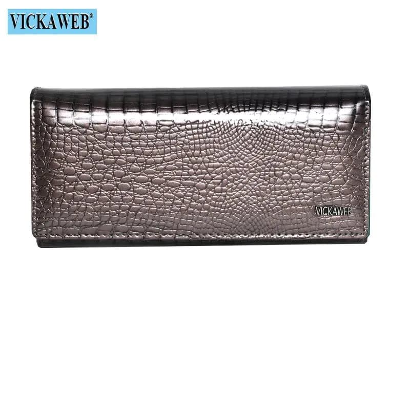 image-Free Gift Genuine Leather Women's Wallets Long Ladies Double Zipper Wallet Clutch Money Bag Design Purse Fashion Purses VK-AE501