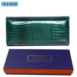 image-Free Gift Genuine Leather Women's Wallets Long Ladies Double Zipper Wallet Clutch Money Bag Design Purse Fashion Purses VK-AE501