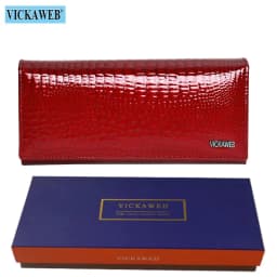 image-Free Gift Genuine Leather Women's Wallets Long Ladies Double Zipper Wallet Clutch Money Bag Design Purse Fashion Purses VK-AE501