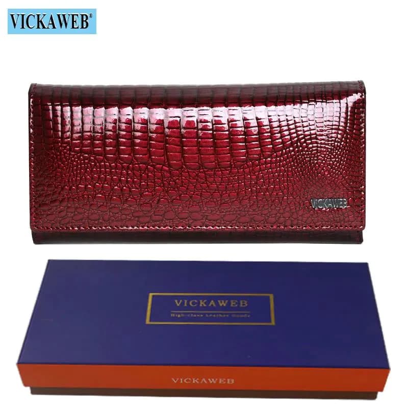 image-Free Gift Genuine Leather Women's Wallets Long Ladies Double Zipper Wallet Clutch Money Bag Design Purse Fashion Purses VK-AE501