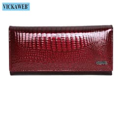 image-Free Gift Genuine Leather Women's Wallets Long Ladies Double Zipper Wallet Clutch Money Bag Design Purse Fashion Purses VK-AE501