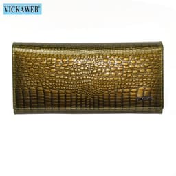 image-Free Gift Genuine Leather Women's Wallets Long Ladies Double Zipper Wallet Clutch Money Bag Design Purse Fashion Purses VK-AE501