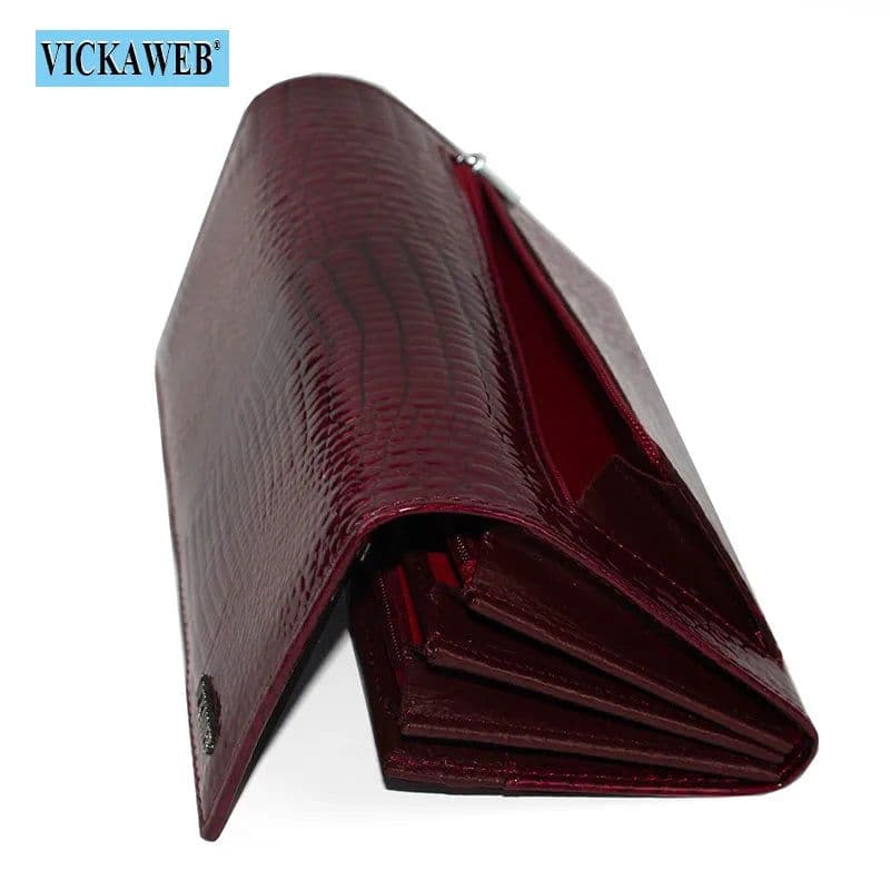 image-Free Gift Genuine Leather Women's Wallets Long Ladies Double Zipper Wallet Clutch Money Bag Design Purse Fashion Purses VK-AE501