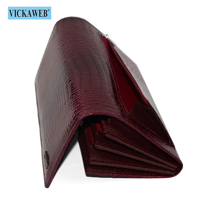 image-Free Gift Genuine Leather Women's Wallets Long Ladies Double Zipper Wallet Clutch Money Bag Design Purse Fashion Purses VK-AE501