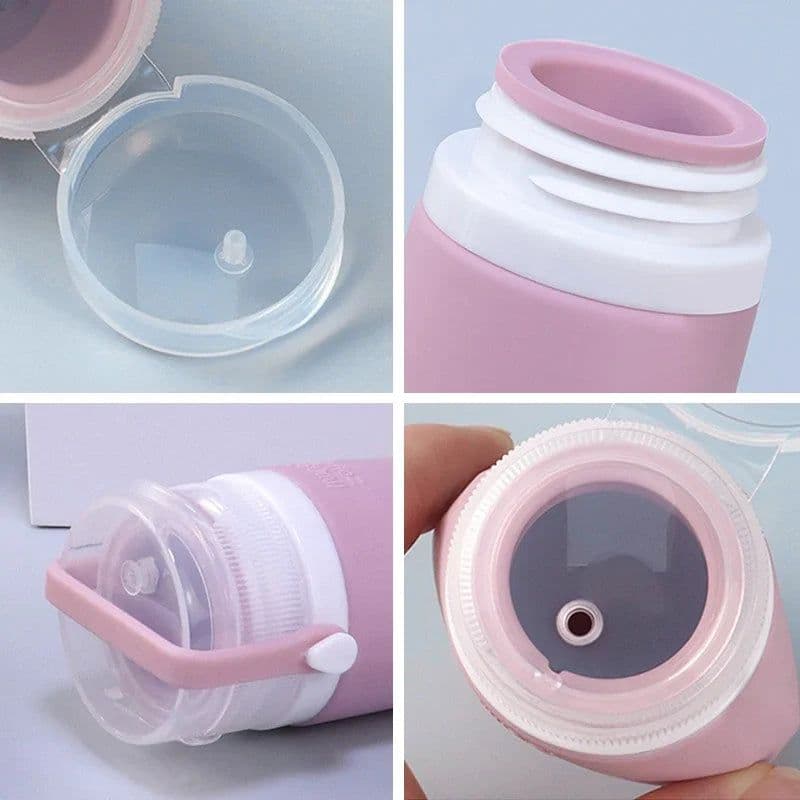 image-60/90ML Silicone Refillable Lotion Bottle Empty Travel Portable Squeeze Shampoo Shower Gel Liquid Cosmetic Dispenser Containers