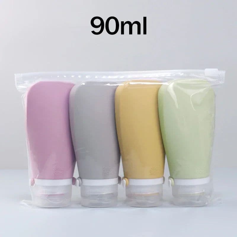 image-60/90ML Silicone Refillable Lotion Bottle Empty Travel Portable Squeeze Shampoo Shower Gel Liquid Cosmetic Dispenser Containers
