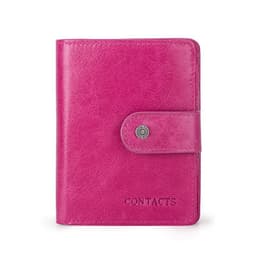 image-CONTACT'S Genuine Leather Wallets for Women Short Fashion Women's Purses Card Holder Zip Coin Purses Female Bag Women's Wallet