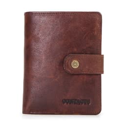 image-CONTACT'S Genuine Leather Wallets for Women Short Fashion Women's Purses Card Holder Zip Coin Purses Female Bag Women's Wallet
