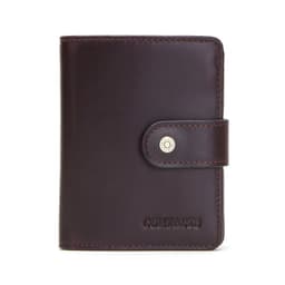 image-CONTACT'S Genuine Leather Wallets for Women Short Fashion Women's Purses Card Holder Zip Coin Purses Female Bag Women's Wallet