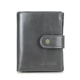 image-CONTACT'S Genuine Leather Wallets for Women Short Fashion Women's Purses Card Holder Zip Coin Purses Female Bag Women's Wallet