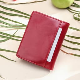 image-CONTACT'S Genuine Leather Wallets for Women Short Fashion Women's Purses Card Holder Zip Coin Purses Female Bag Women's Wallet
