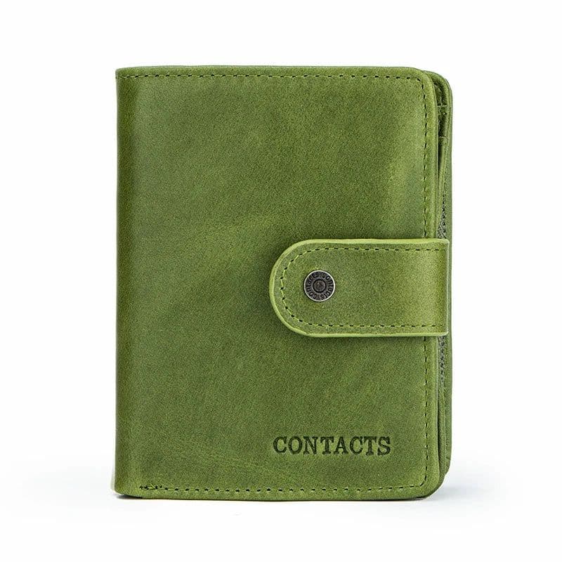 image-CONTACT'S Genuine Leather Wallets for Women Short Fashion Women's Purses Card Holder Zip Coin Purses Female Bag Women's Wallet