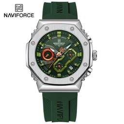image-NAVIFORCE Fashion Couple Watches Casual Original Sport Silicone Strap Wristwatch for Lovers Auto Date Display Quartz Chronograph