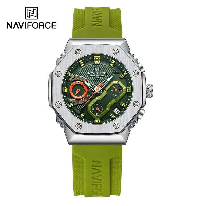 image-NAVIFORCE Fashion Couple Watches Casual Original Sport Silicone Strap Wristwatch for Lovers Auto Date Display Quartz Chronograph