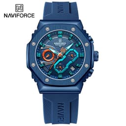 image-NAVIFORCE Fashion Couple Watches Casual Original Sport Silicone Strap Wristwatch for Lovers Auto Date Display Quartz Chronograph