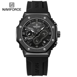 image-NAVIFORCE Fashion Couple Watches Casual Original Sport Silicone Strap Wristwatch for Lovers Auto Date Display Quartz Chronograph