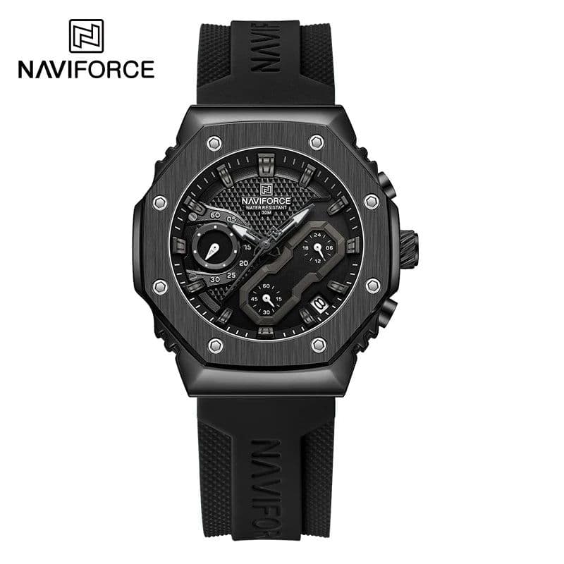 image-NAVIFORCE Fashion Couple Watches Casual Original Sport Silicone Strap Wristwatch for Lovers Auto Date Display Quartz Chronograph