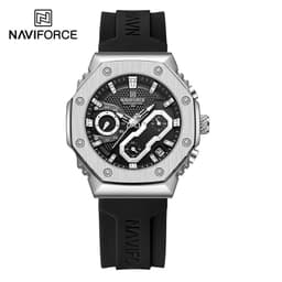 image-NAVIFORCE Fashion Couple Watches Casual Original Sport Silicone Strap Wristwatch for Lovers Auto Date Display Quartz Chronograph