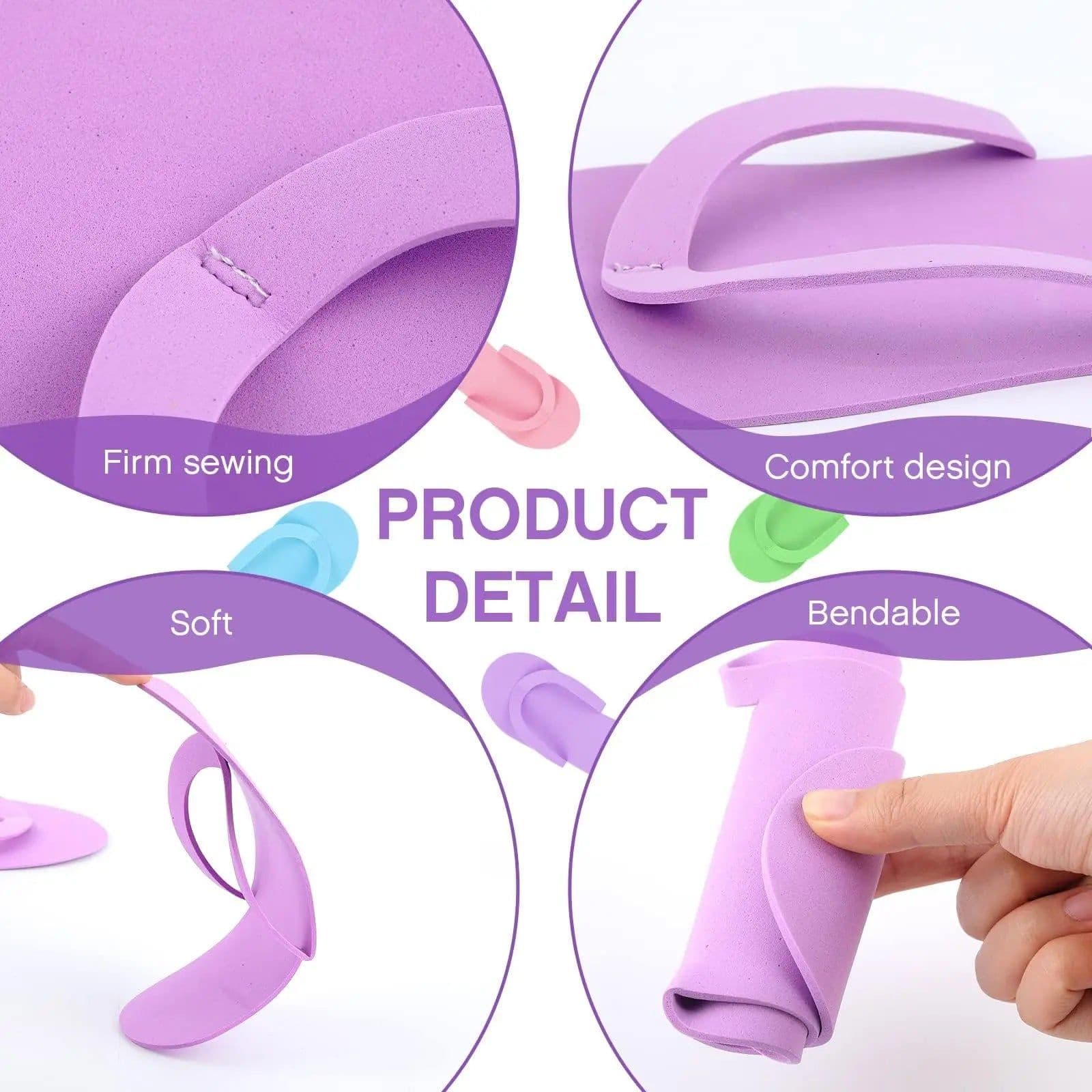 image-Anti-Slip Pedicure Slippers Disposable Flip Flops EVA Foam Spa Slippers Multi Color Pedicure Sandals Bulk Kit Supplies for Guest