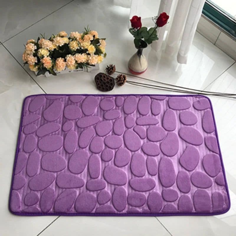 image-Bathroom Bath Mat Set Soft Non Slip Cobblestone Mat Bathroom Rug Absorbent Shower Carpets Cover Floor