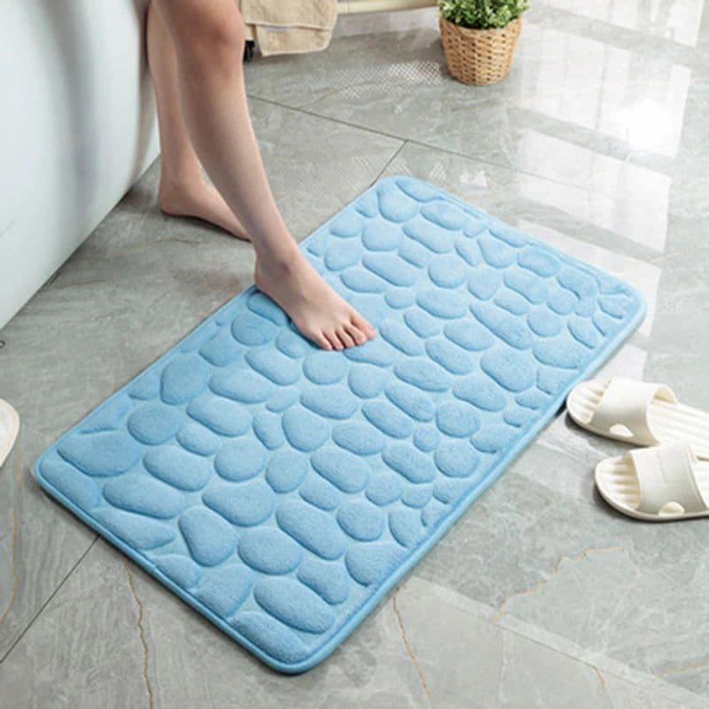 image-Bathroom Bath Mat Set Soft Non Slip Cobblestone Mat Bathroom Rug Absorbent Shower Carpets Cover Floor