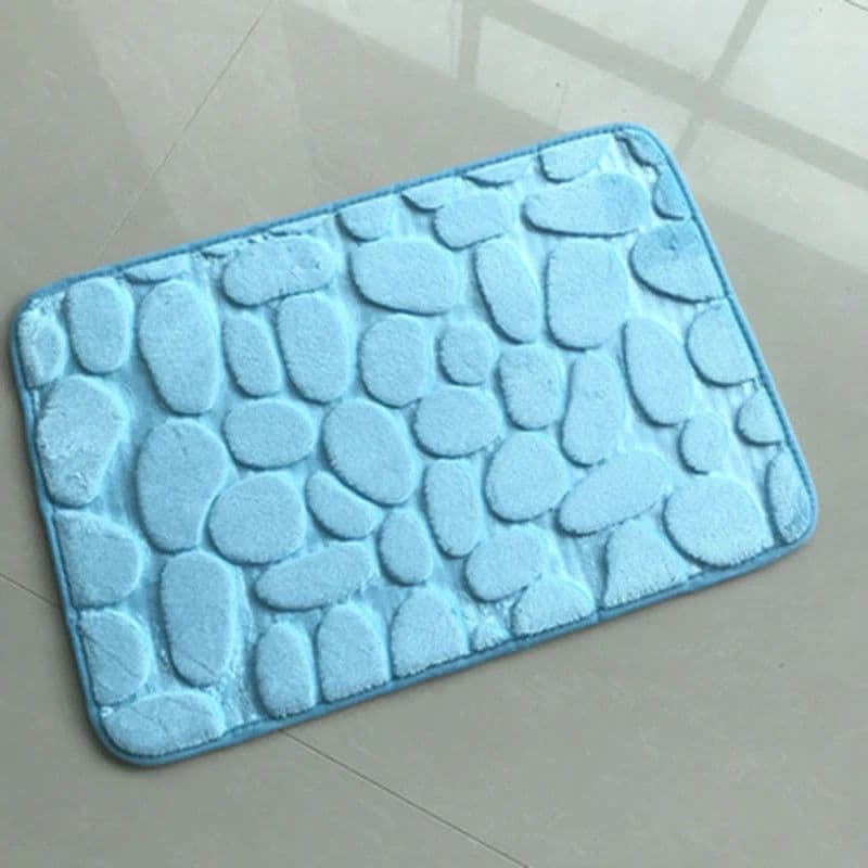 image-Bathroom Bath Mat Set Soft Non Slip Cobblestone Mat Bathroom Rug Absorbent Shower Carpets Cover Floor