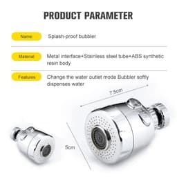 image-Kitchen gadgets 2/3 Mode Faucet 360 Degree Rotation Filter Extension Tube Shower Water Saving Tap Universal Kitchen Accessories