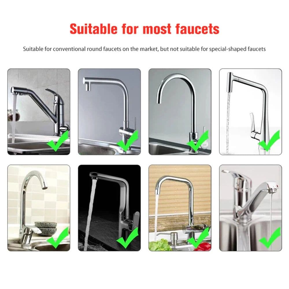 image-Kitchen gadgets 2/3 Mode Faucet 360 Degree Rotation Filter Extension Tube Shower Water Saving Tap Universal Kitchen Accessories