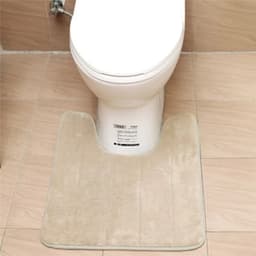 image-Household Slow Rebound U-Shaped Water Absorbing Mats Bathroom Toilet Mats Kitchen Mats Toilet Floor Mats Toilet Accessories