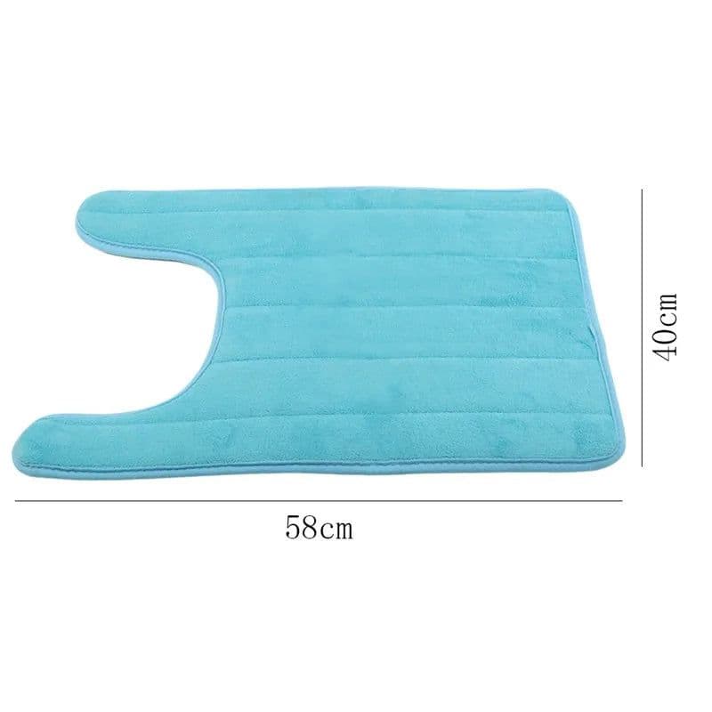 image-Household Slow Rebound U-Shaped Water Absorbing Mats Bathroom Toilet Mats Kitchen Mats Toilet Floor Mats Toilet Accessories