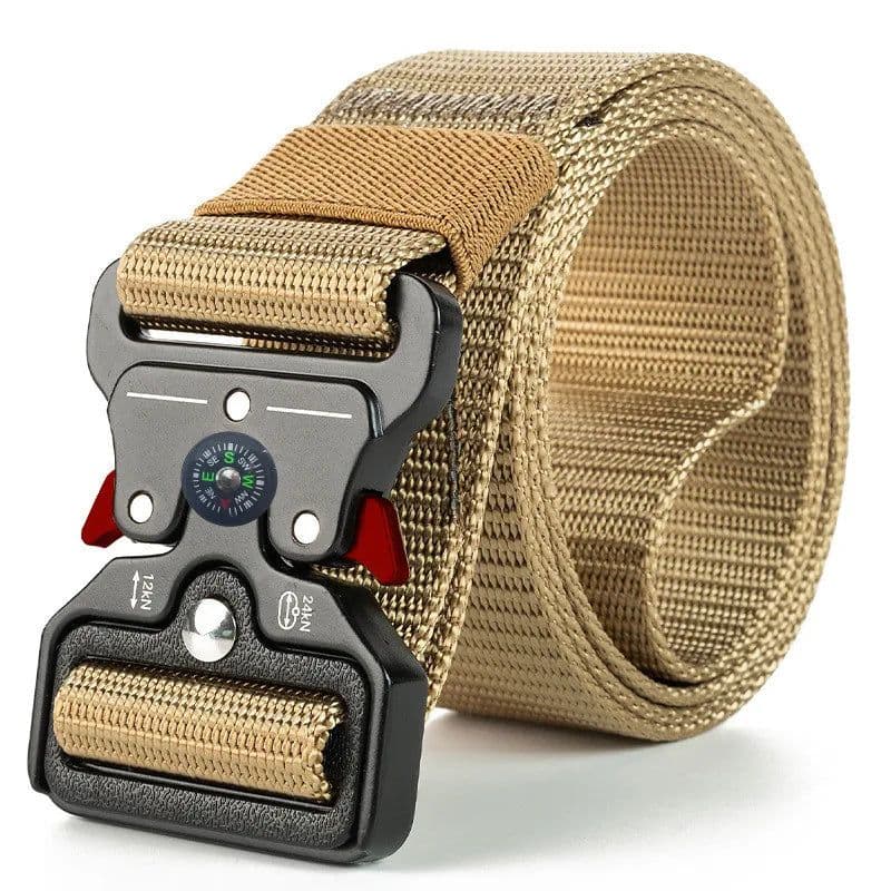 image-Compass Tactical Belt Quick Release Outdoor Military Belt Real Nylon Sports Accessories Men And Women Black Plastics Belt