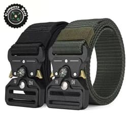image-Compass Tactical Belt Quick Release Outdoor Military Belt Real Nylon Sports Accessories Men And Women Black Plastics Belt