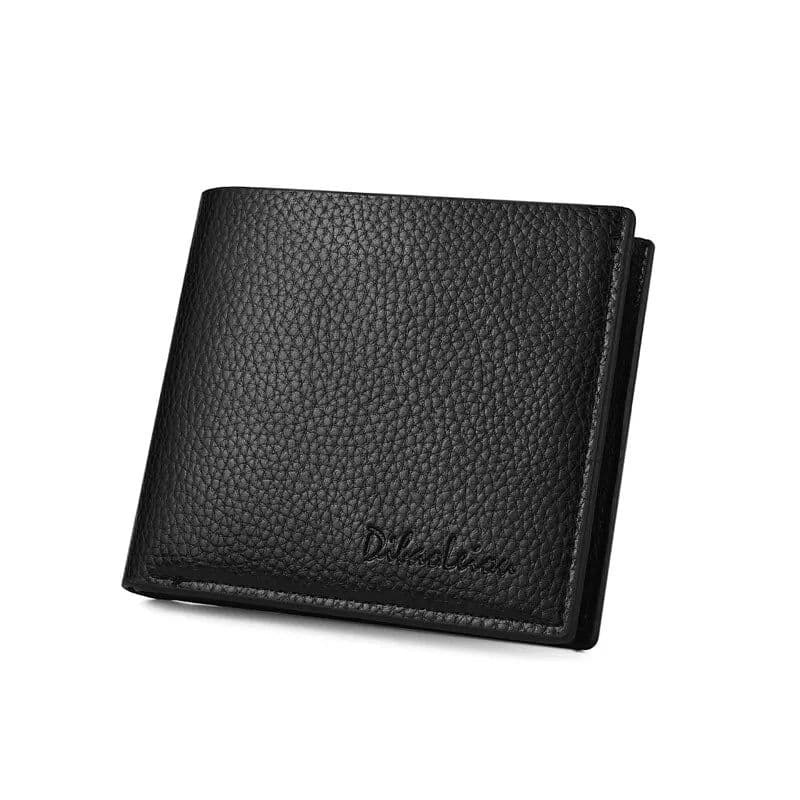 image-Men Short Purse Lychee Print English Casual Style Zipper Credit Card Wallet