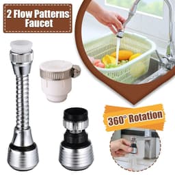 image-360 Degree Faucet Water Saving High Pressure Nozzle Tap Adapter Bathroom Sink Spray Bathroom Shower Rotatable Accessories