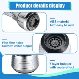 image-360 Degree Faucet Water Saving High Pressure Nozzle Tap Adapter Bathroom Sink Spray Bathroom Shower Rotatable Accessories