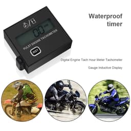 image-Gasoline engine moter speed tester inductive tach hour meter digital Tachometer clip style waterproof for motorcycle chainsaw
