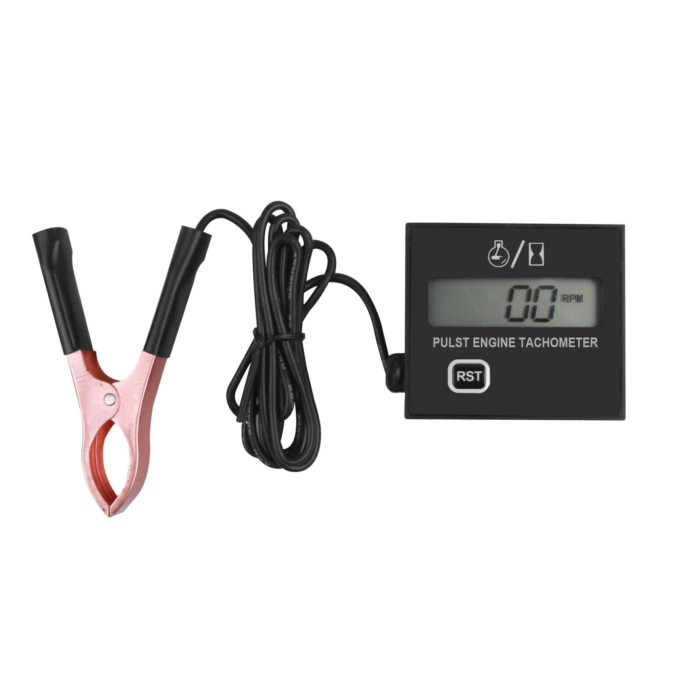 image-Gasoline engine moter speed tester inductive tach hour meter digital Tachometer clip style waterproof for motorcycle chainsaw