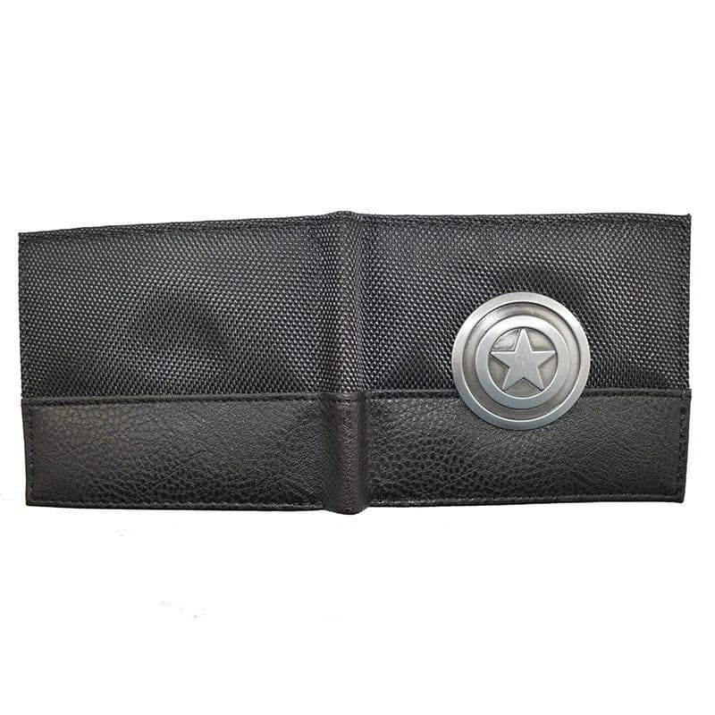 image-Free Shipping Metal Design Comics Marvel Captain America Wallet PU Leather Purse with Coin Pocket Gift for Young