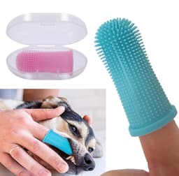 image-1PC Dog Super Soft Pet Finger Toothbrush Teeth Cleaning Bad Breath Care Nontoxic Silicone Tooth Brush Tool Dog Cat Supplies