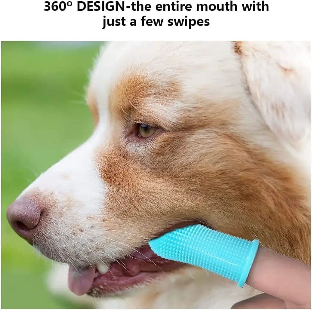 image-1PC Dog Super Soft Pet Finger Toothbrush Teeth Cleaning Bad Breath Care Nontoxic Silicone Tooth Brush Tool Dog Cat Supplies